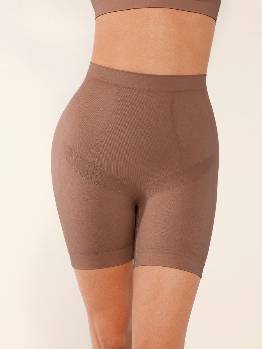 Seamless Mid-Waist Tummy Control Thigh Slimmer - Auxieswear