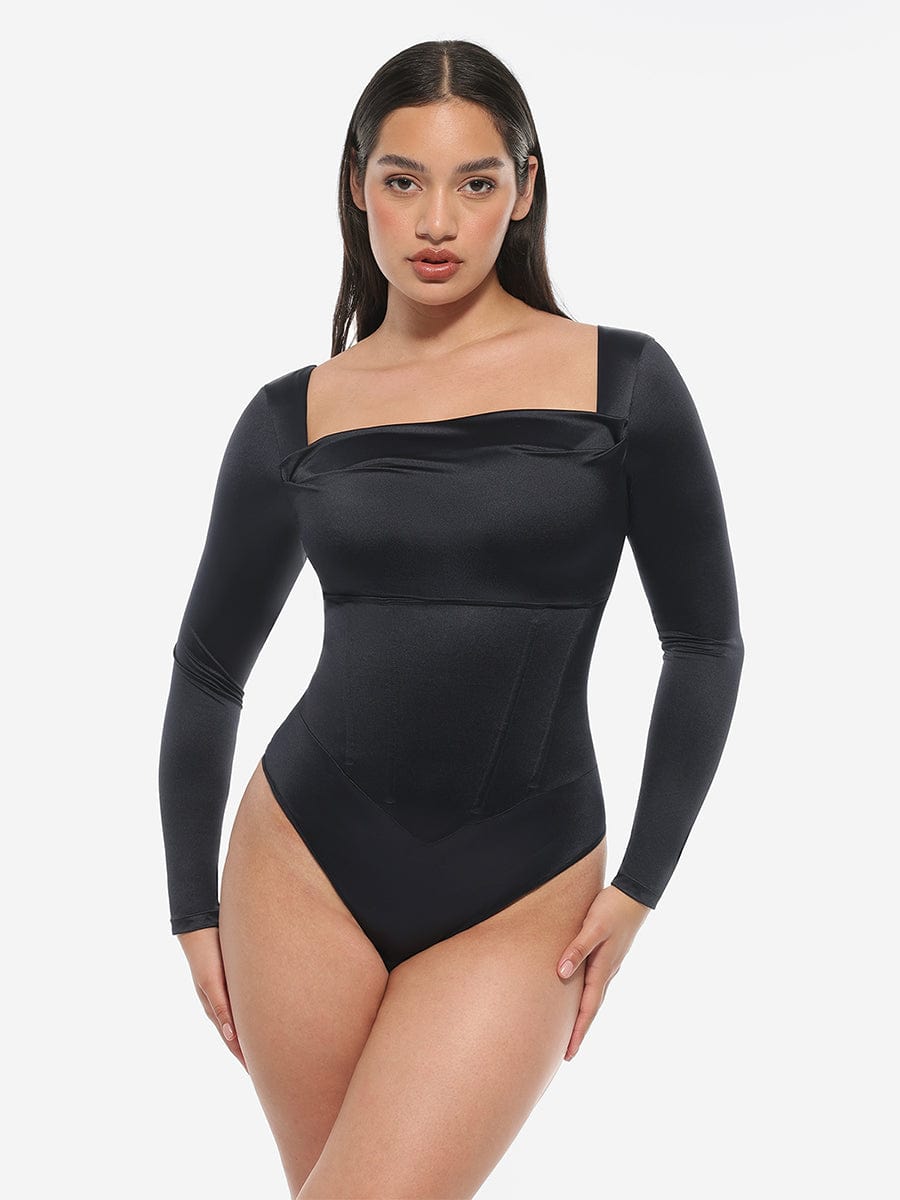 Square Neck Built in corset Sculpting Bodysuit