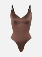 Satin Built-in Elastic Mesh Fabric Bodysuit