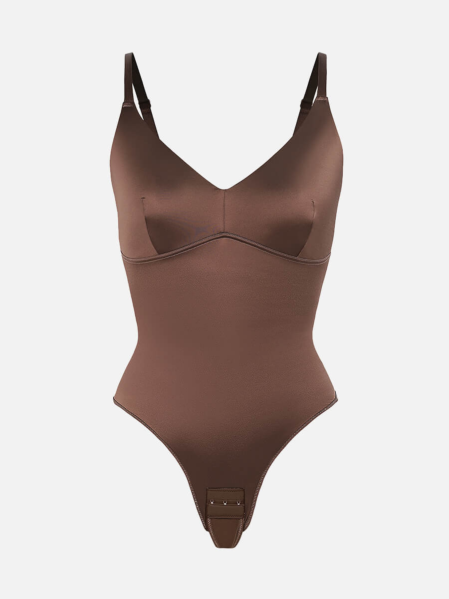 Satin Built-in Elastic Mesh Fabric Bodysuit