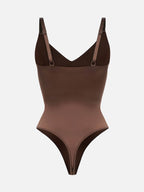 Satin Built-in Elastic Mesh Fabric Bodysuit