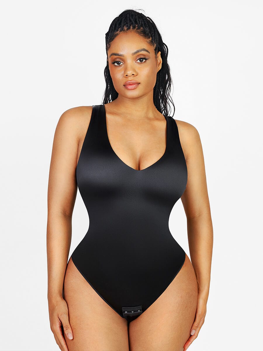 Deep V-neck Waist & Abdomen sculpting Bodysuit - Auxieswear
