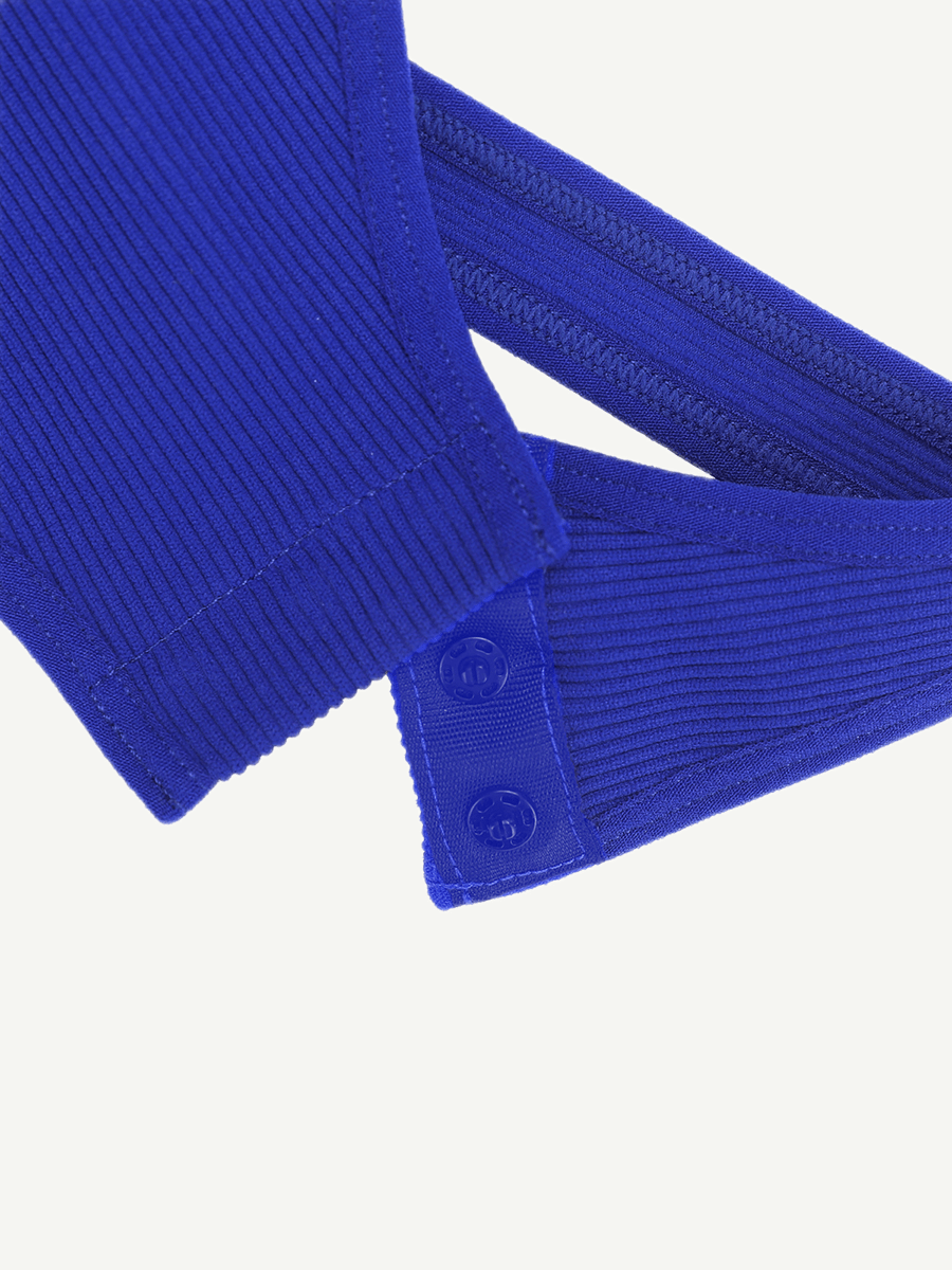 Ribbed Crossover Neck Straps Bodysuit