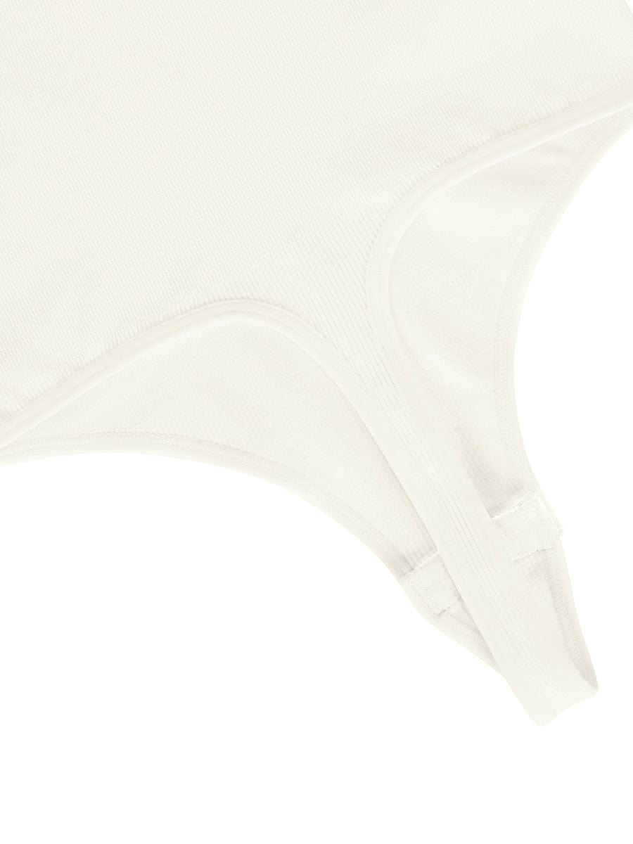 Ribbed Crossover Neck Straps Bodysuit