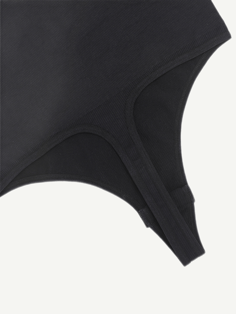 Ribbed Crossover Neck Straps Bodysuit - Auxieswear