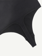 Ribbed Crossover Neck Straps Bodysuit