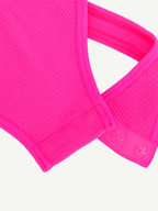 Ribbed Crossover Neck Straps Bodysuit