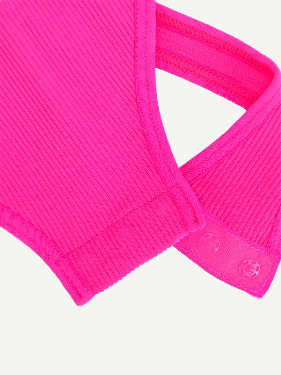Ribbed Crossover Neck Straps Bodysuit