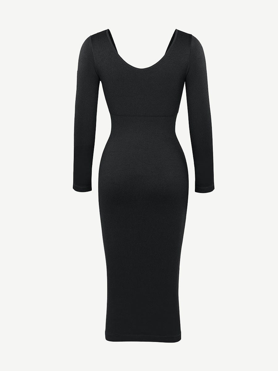 V-Neck Waist Control Dress with Removable Bra Pads
