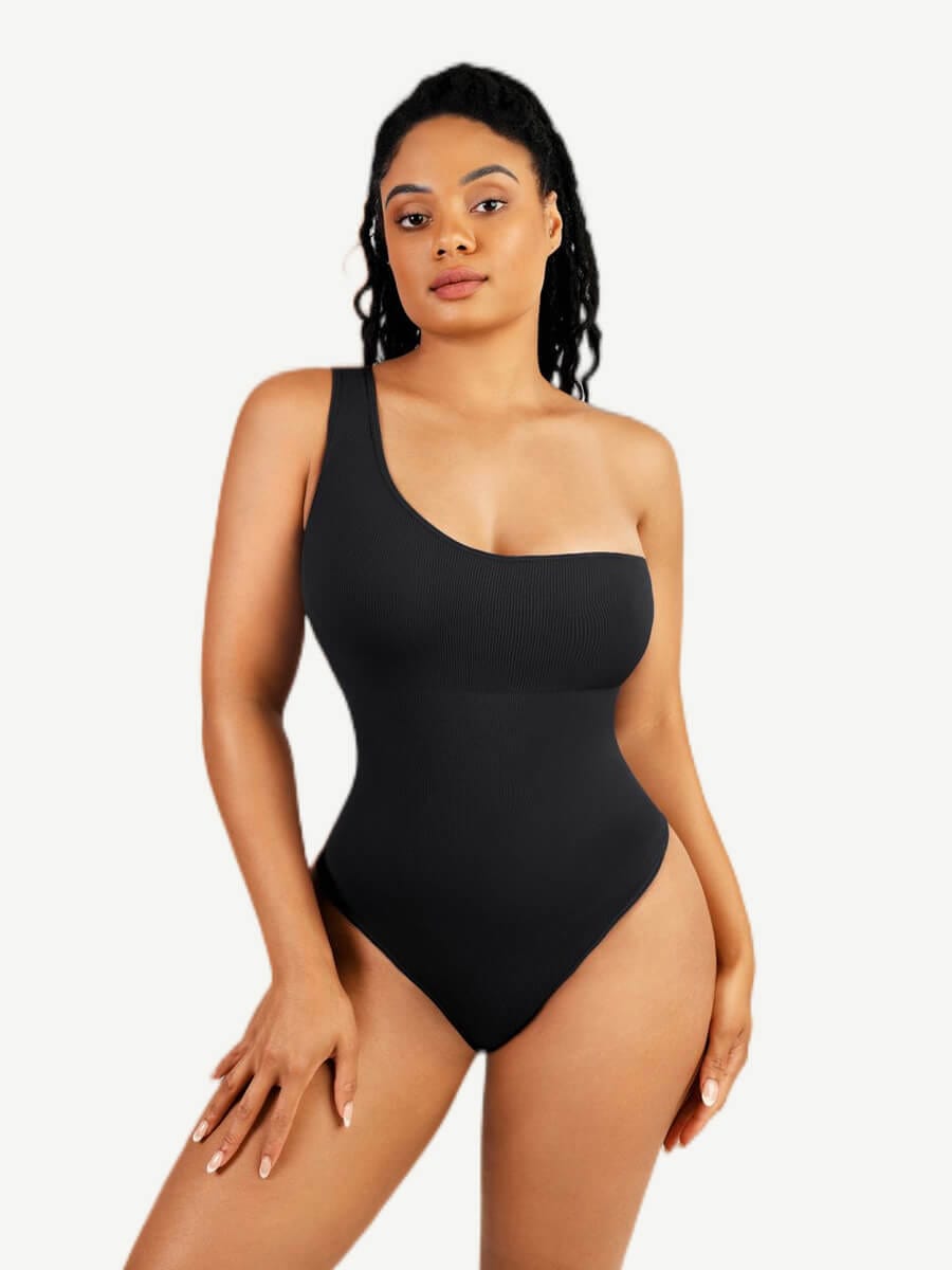 One-Shoulder Waist & Belly Sculpting Bodysuit - Auxieswear
