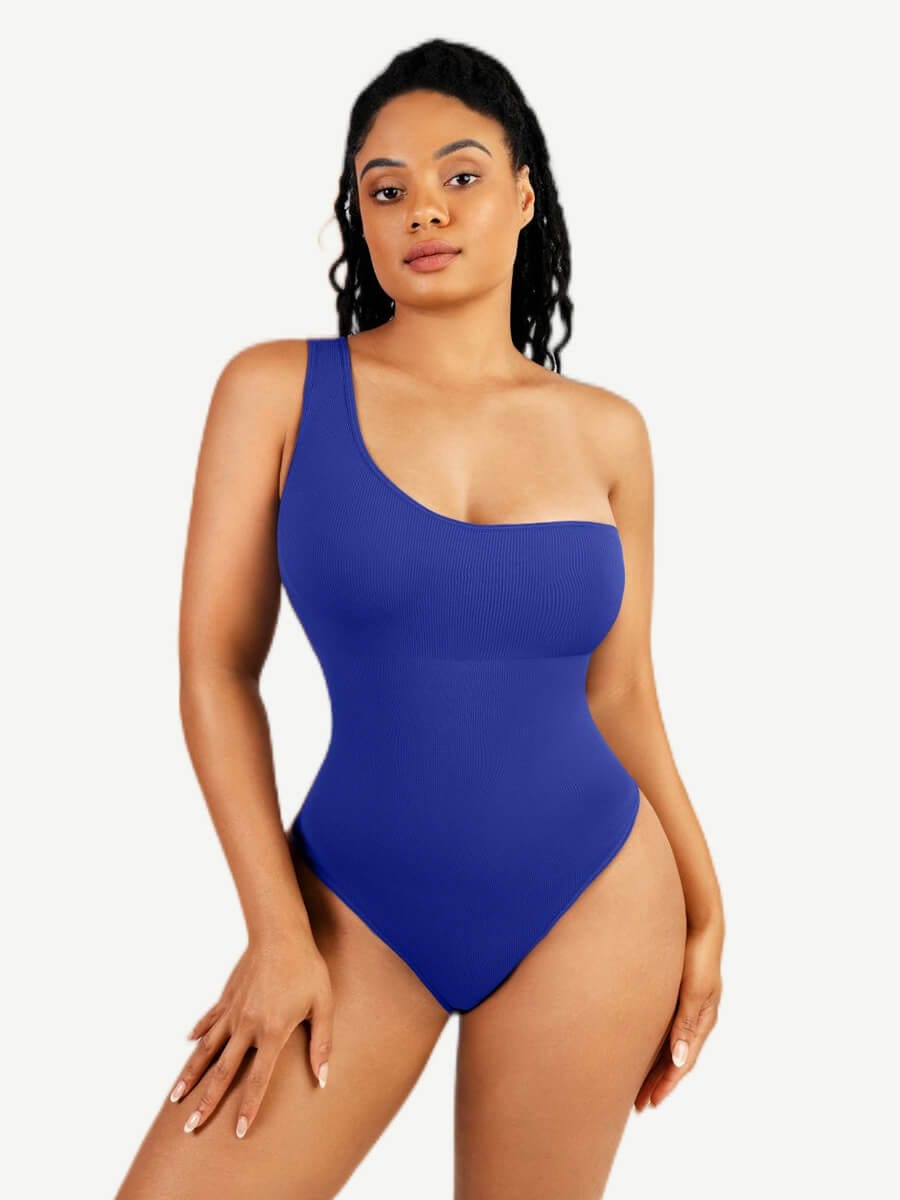 One-Shoulder Waist & Belly Sculpting Bodysuit - Auxieswear