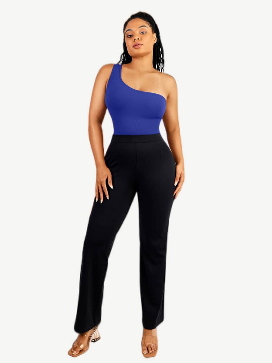 One-Shoulder Waist & Belly Sculpting Bodysuit