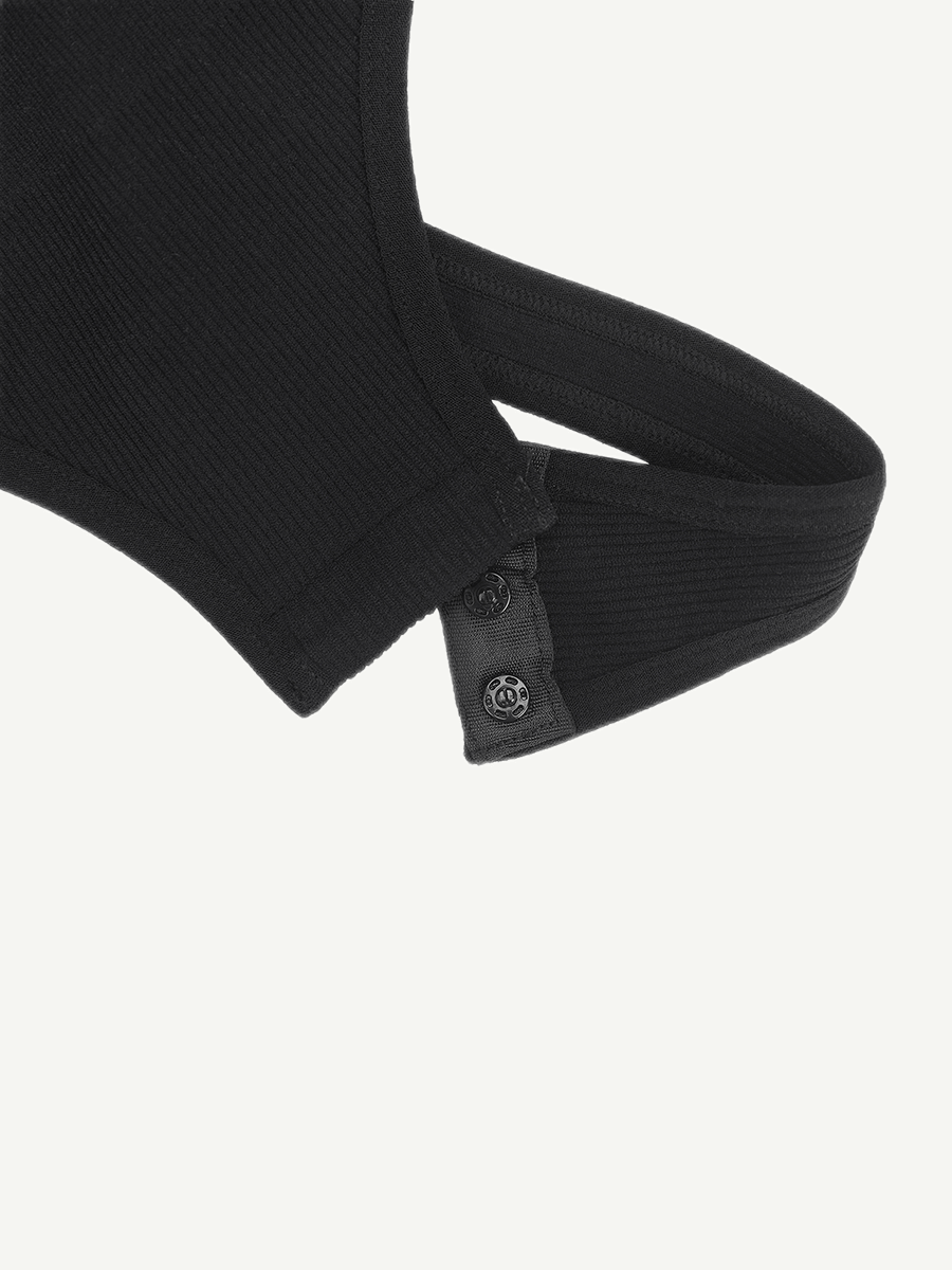 Long Sleeved V-neck Waist & Tummy Sculpt Bodysuit