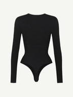 Long Sleeved V-neck Waist & Tummy Sculpt Bodysuit