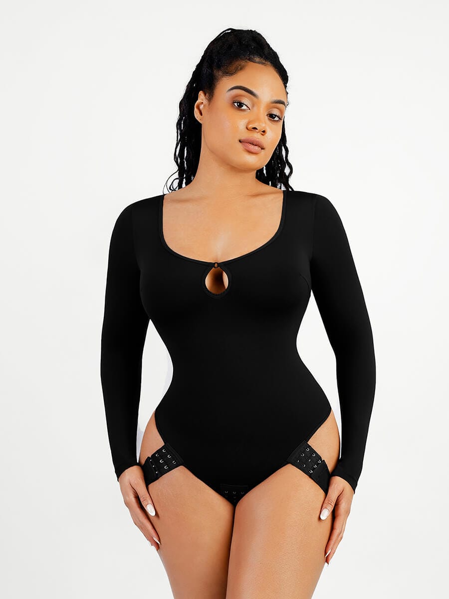 Scoop Neck Butt Lifting Bodysuit - Auxieswear