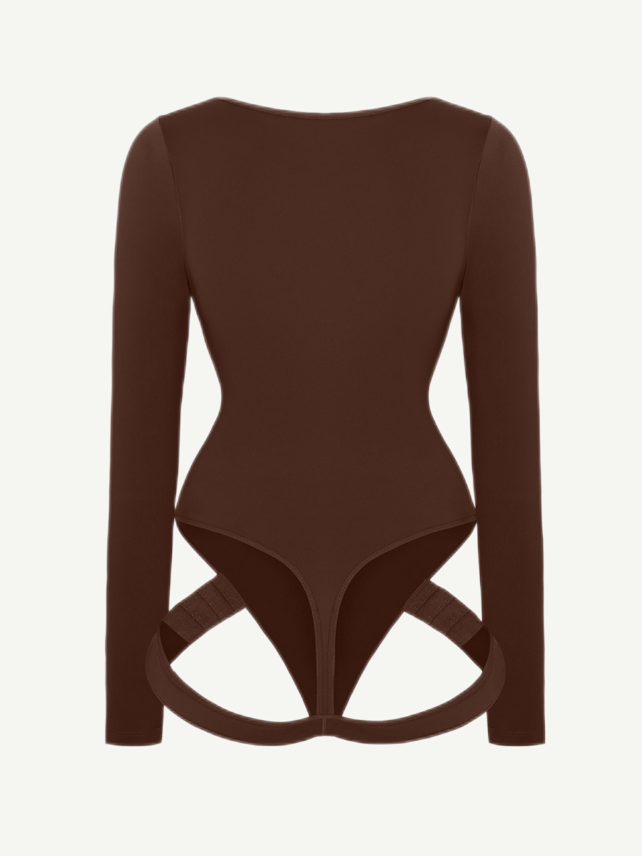 Scoop Neck Butt Lifting Bodysuit - Auxieswear