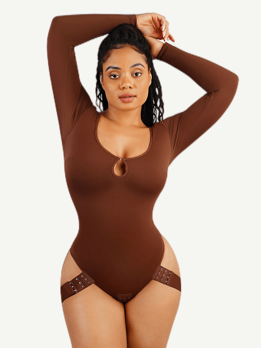 Scoop Neck Butt Lifting Bodysuit - Auxieswear