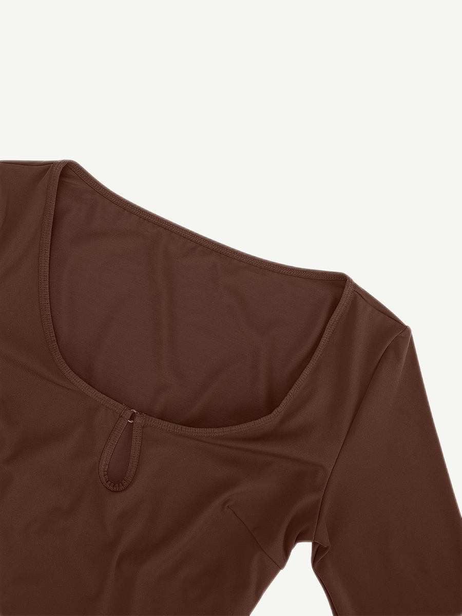 Scoop Neck Butt Lifting Bodysuit - Auxieswear