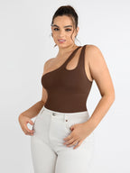 One-shoulder Waist and Abdomen Sculpt Bodysuit