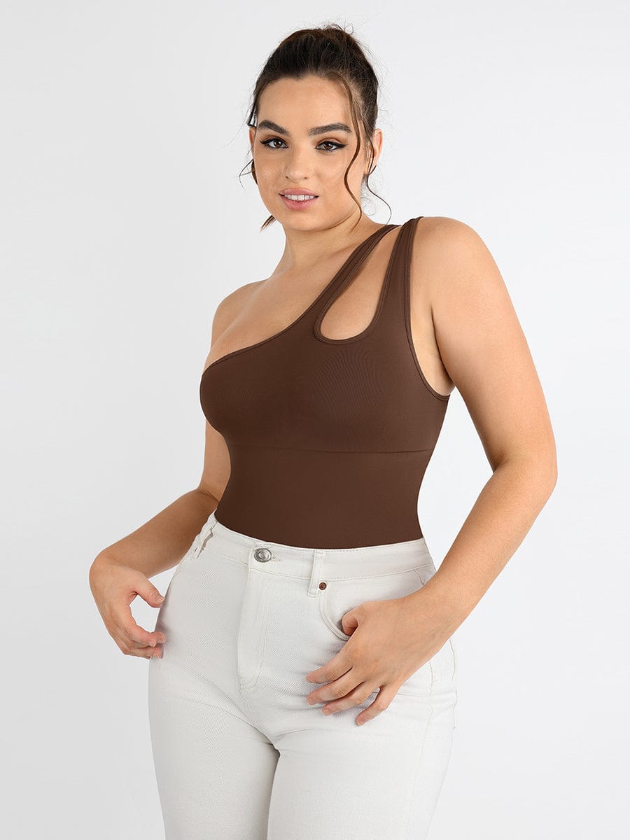One-shoulder Waist and Abdomen Sculpt Bodysuit