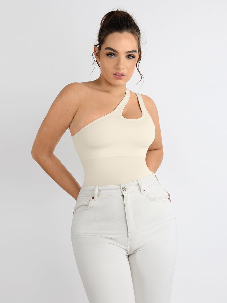 One-shoulder Waist and Abdomen Sculpt Bodysuit