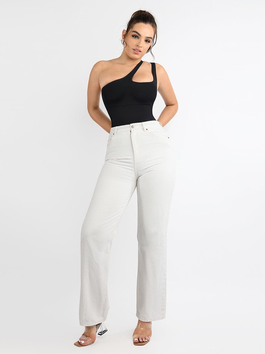 One-shoulder Waist and Abdomen Sculpt Bodysuit