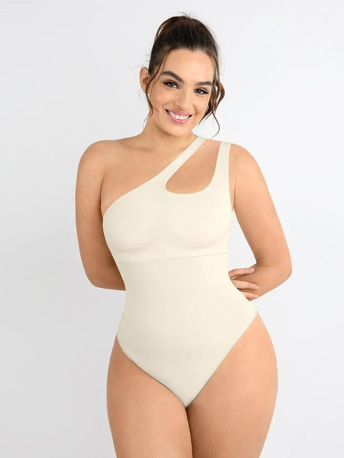 One-shoulder Waist and Abdomen Sculpt Bodysuit