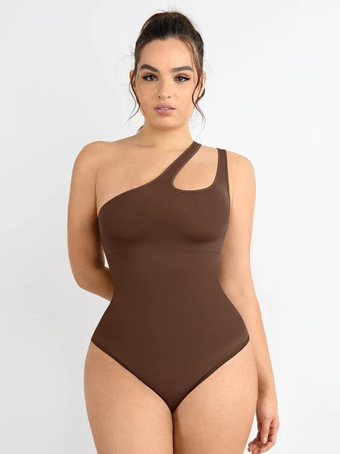 One-shoulder Waist and Abdomen Sculpt Bodysuit