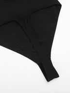 Low-Cut Backless Bodysuit with Snap Crotch