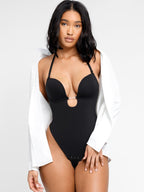 Low-Cut Backless Bodysuit with Snap Crotch