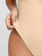 Low-Cut Backless Bodysuit with Snap Crotch