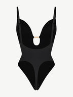 Low-Cut Backless Bodysuit with Snap Crotch