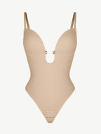Low-Cut Backless Bodysuit with Snap Crotch