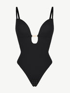 Low-Cut Backless Bodysuit with Snap Crotch