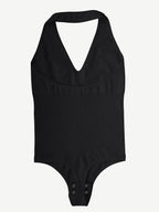 Halter Neck Deep V-Cut Contouring Bodysuit
