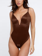 Deep V-Neck Shaping Thong Bodysuit
