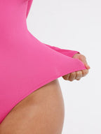 Long Sleeved V-neck Waist & Tummy Sculpt Bodysuit