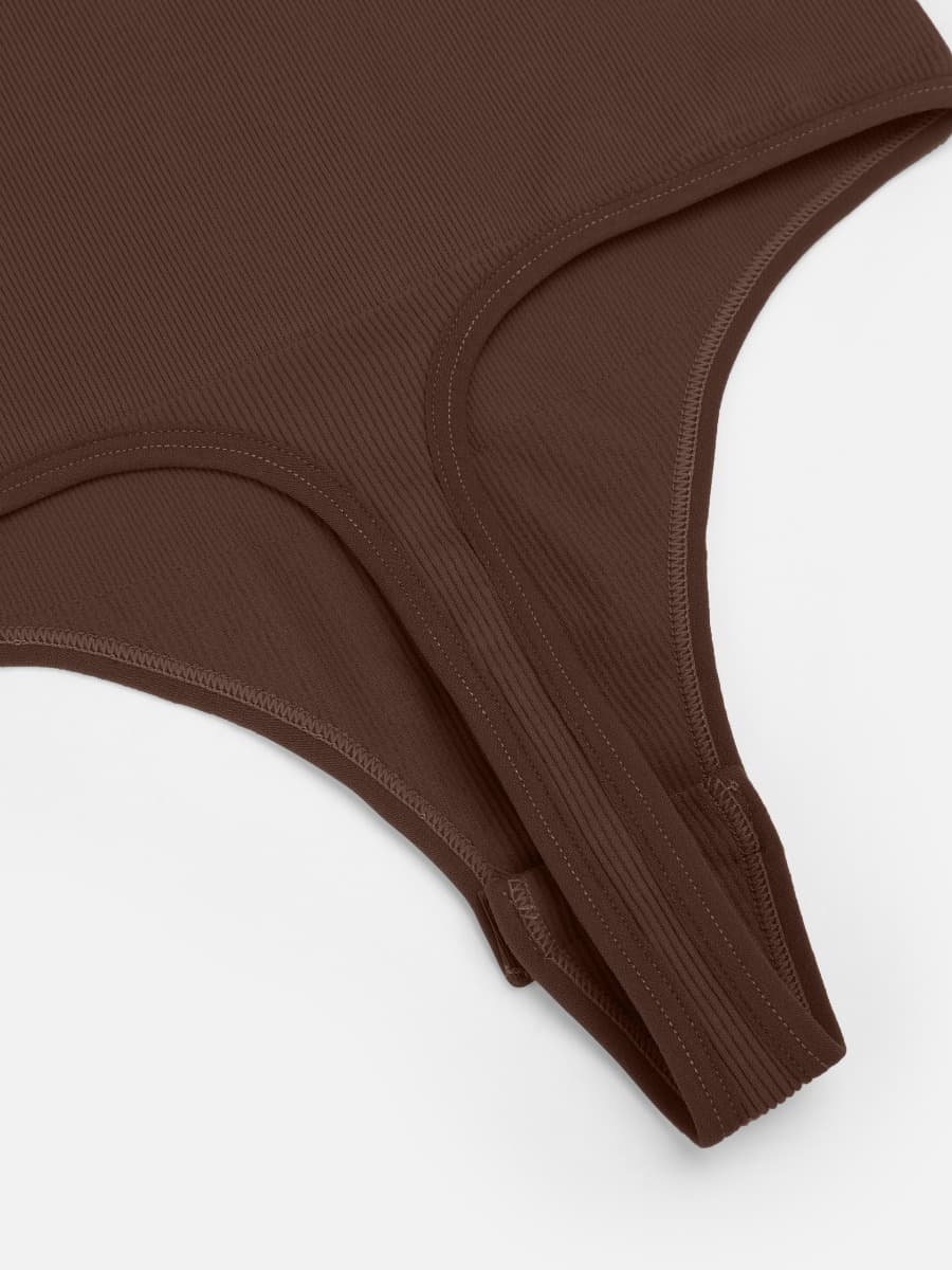 Long Sleeved V-neck Waist & Tummy Sculpt Bodysuit - Auxieswear