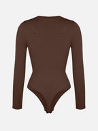 Long Sleeved V-neck Waist & Tummy Sculpt Bodysuit