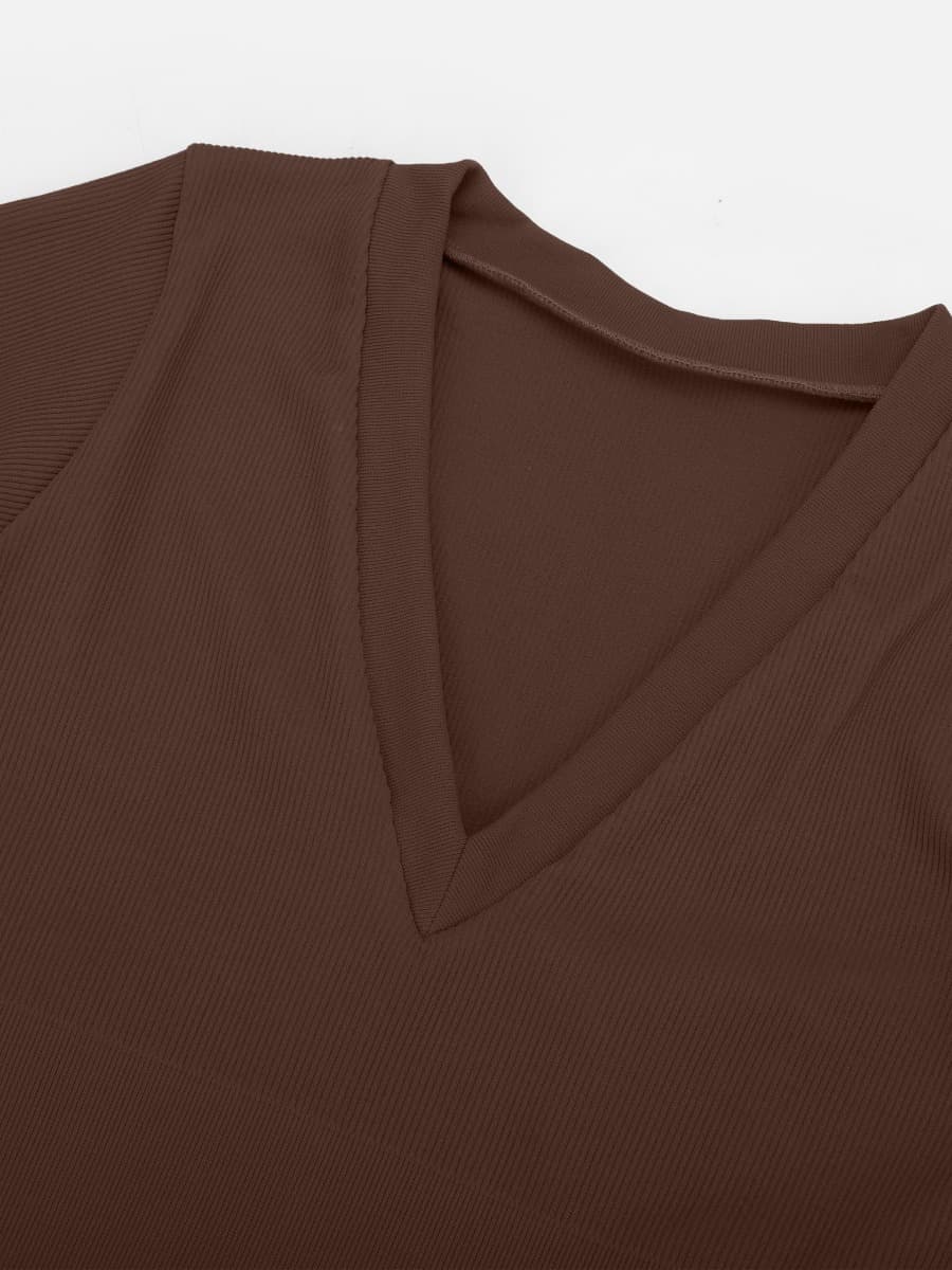 Long Sleeved V-neck Waist & Tummy Sculpt Bodysuit