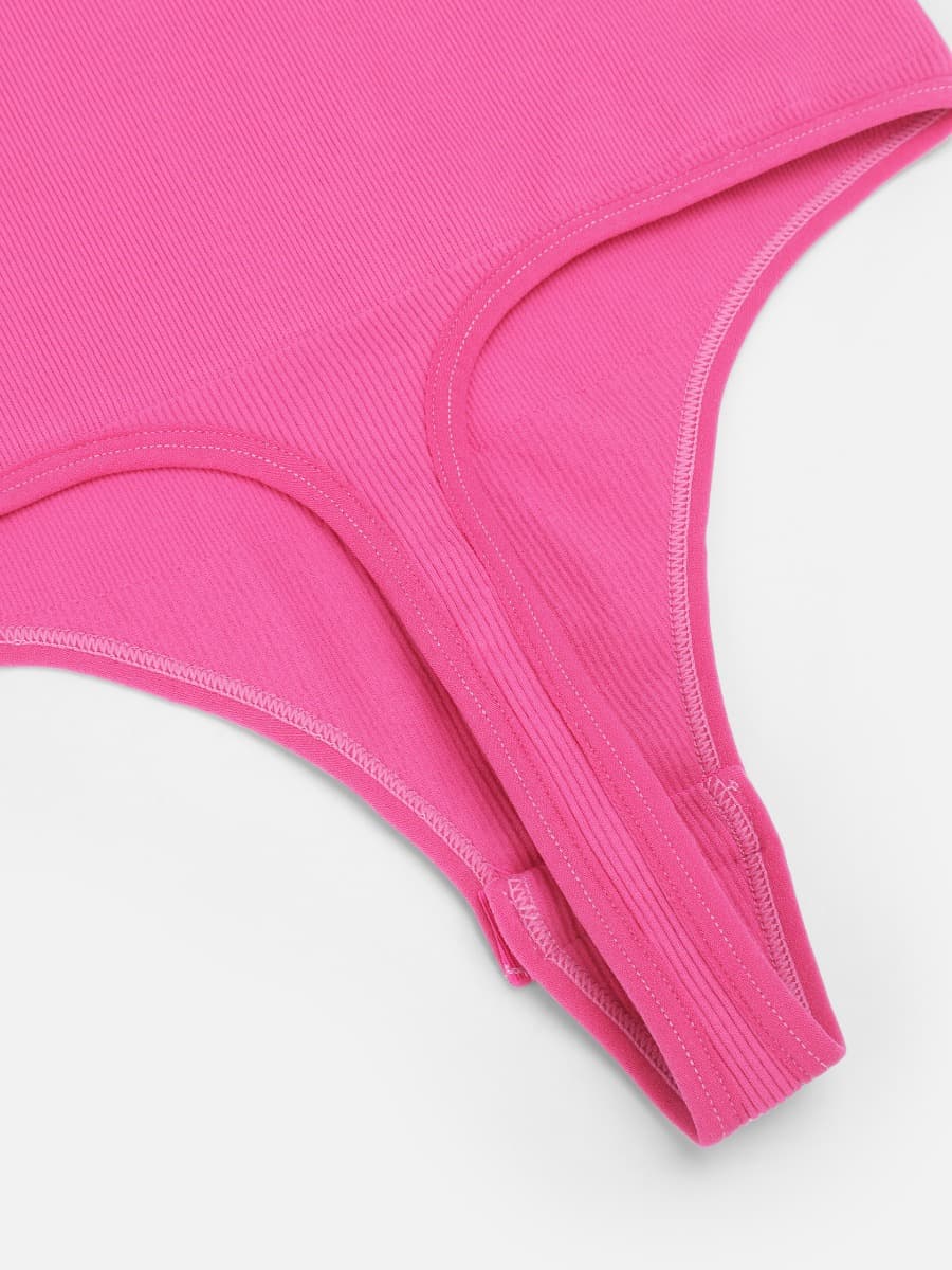 Long Sleeved V-neck Waist & Tummy Sculpt Bodysuit