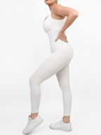 Retro Square Neck Seamless Sport Jumpsuit