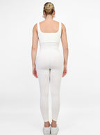 Retro Square Neck Seamless Sport Jumpsuit