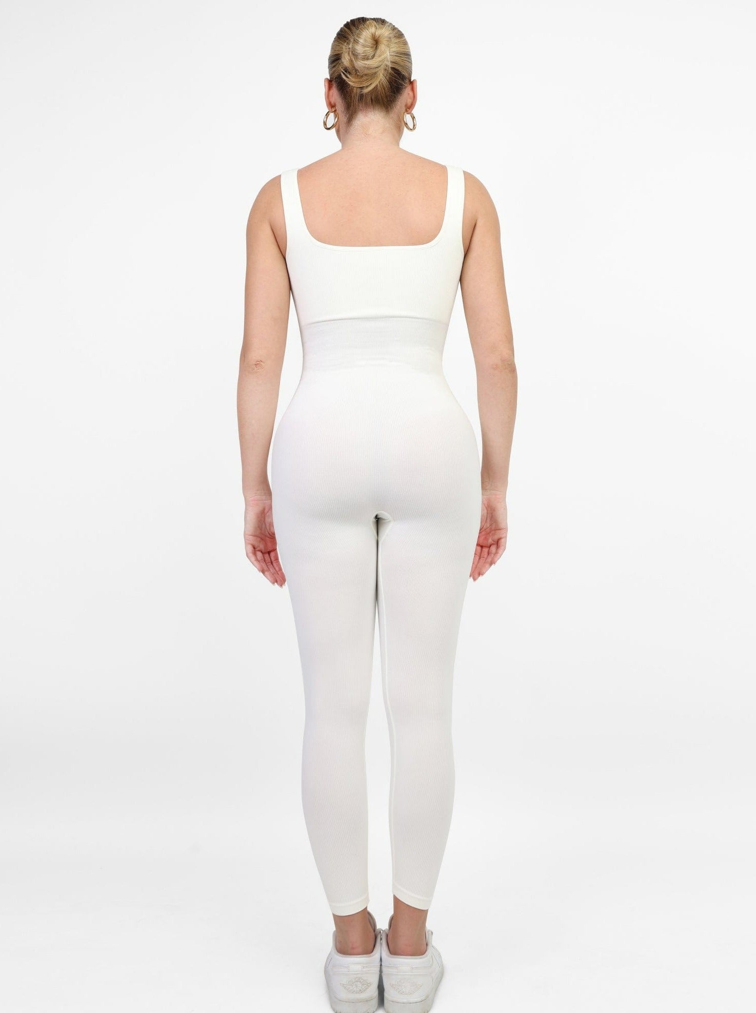 Retro Square Neck Seamless Sport Jumpsuit