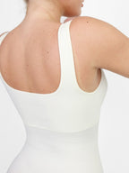 Retro Square Neck Seamless Sport Jumpsuit