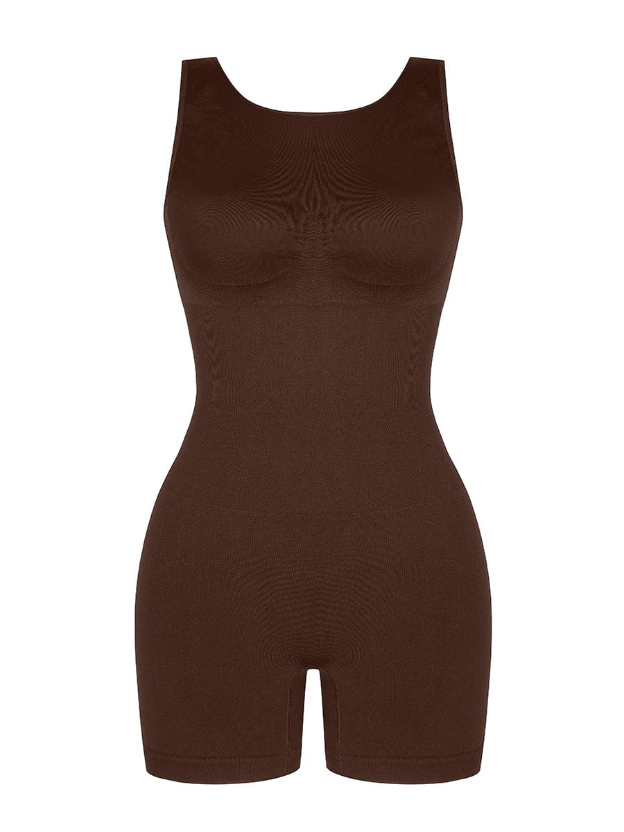 Round Neck U Back Shape Romper with Removable Cups - Auxieswear