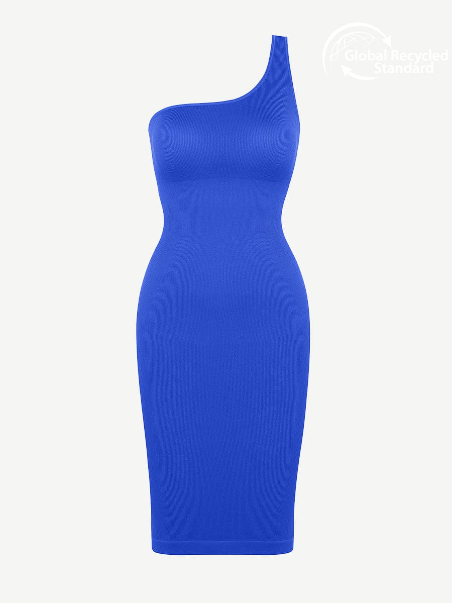 One-Shoulder Design Waist Sculpting Dress - Auxieswear