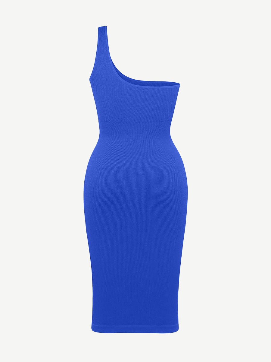 One-Shoulder Design Waist Sculpting Dress - Auxieswear