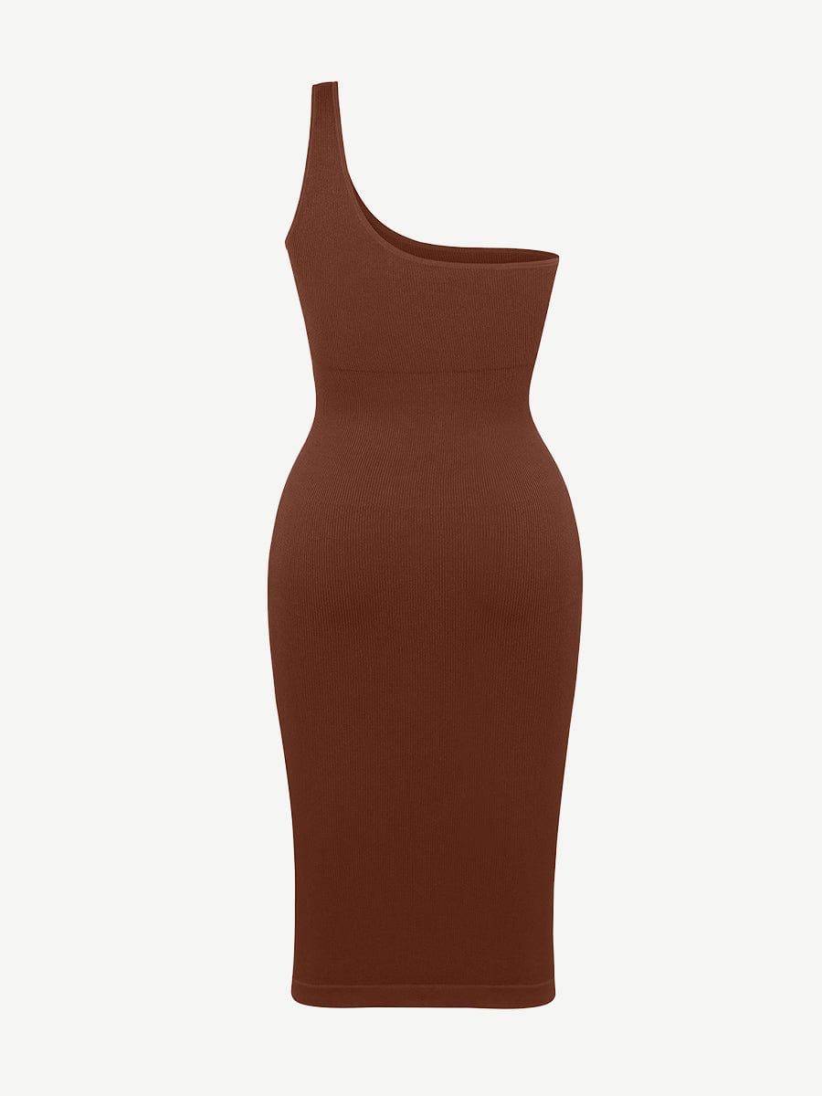 One-Shoulder Design Waist Sculpting Dress - Auxieswear
