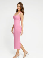 Waist Control Long Shaping Dress With Spaghetti Straps